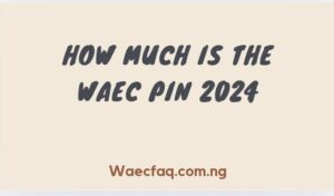 How Much Is The Waec Pin 2024