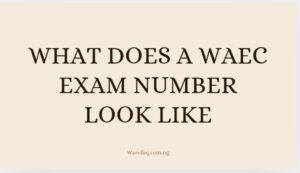 What Does A Waec Exam Number Look Like