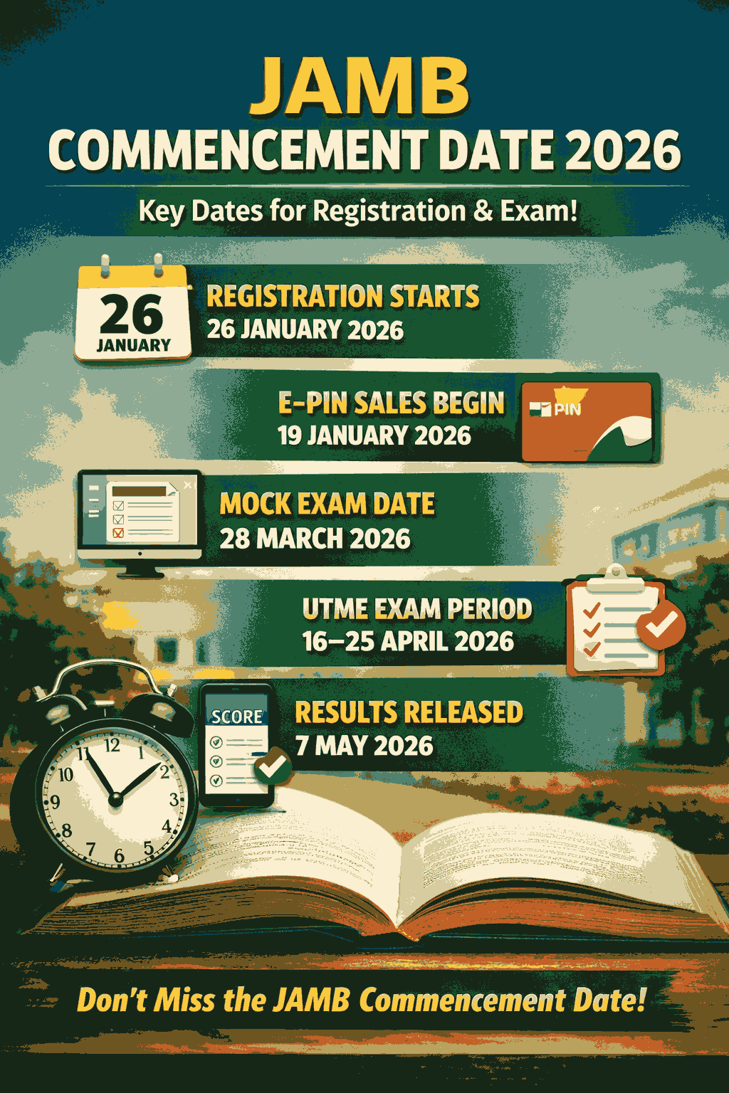 Jamb Commencement Date 2026