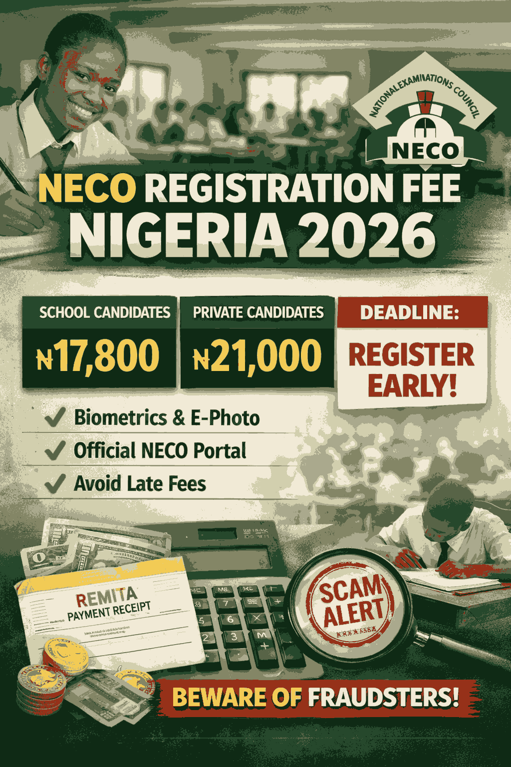 Neco Registration Fee Nigeria 2026