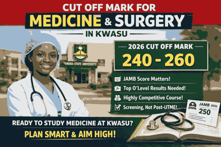 Cut Off Mark for Medicine and Surgery in KWASU (2026 Admission Guide)