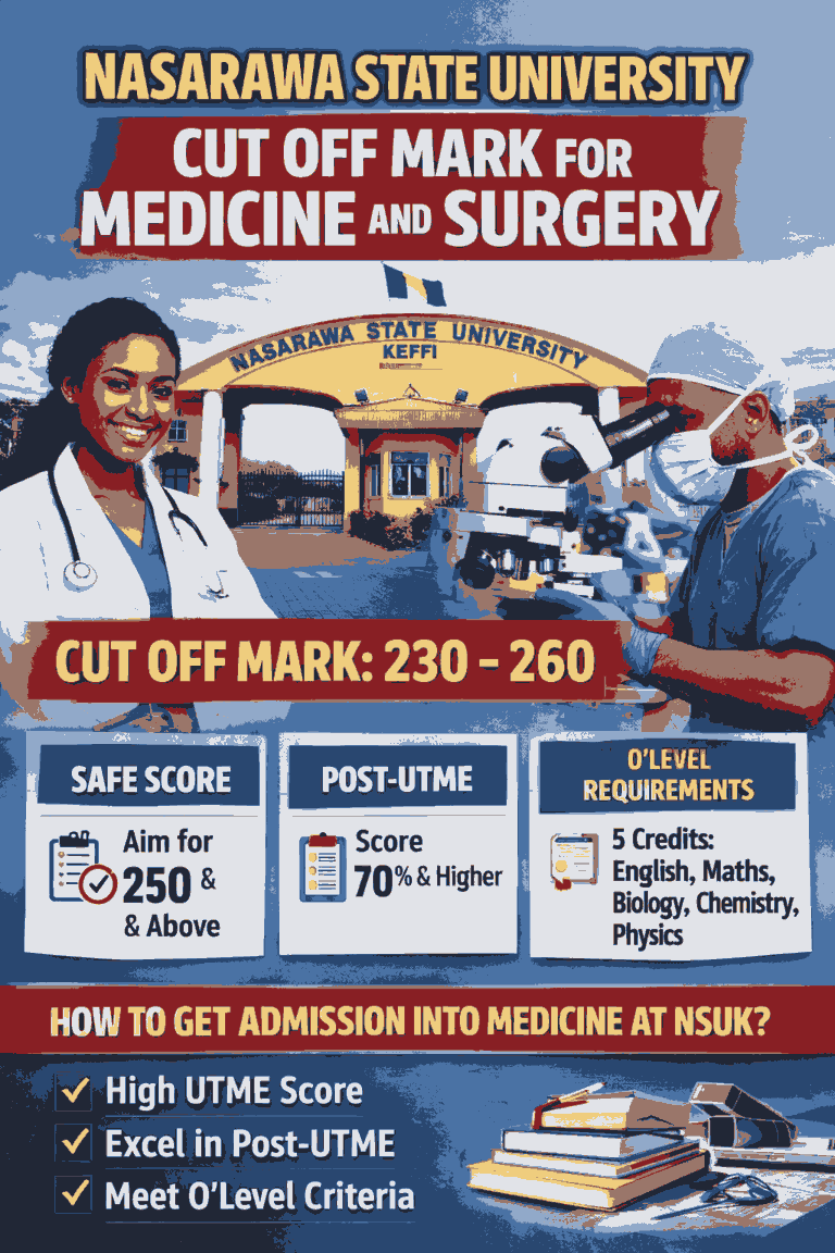 Nasarawa State University Cut Off Mark for Medicine and Surgery (2025/2026 Guide)