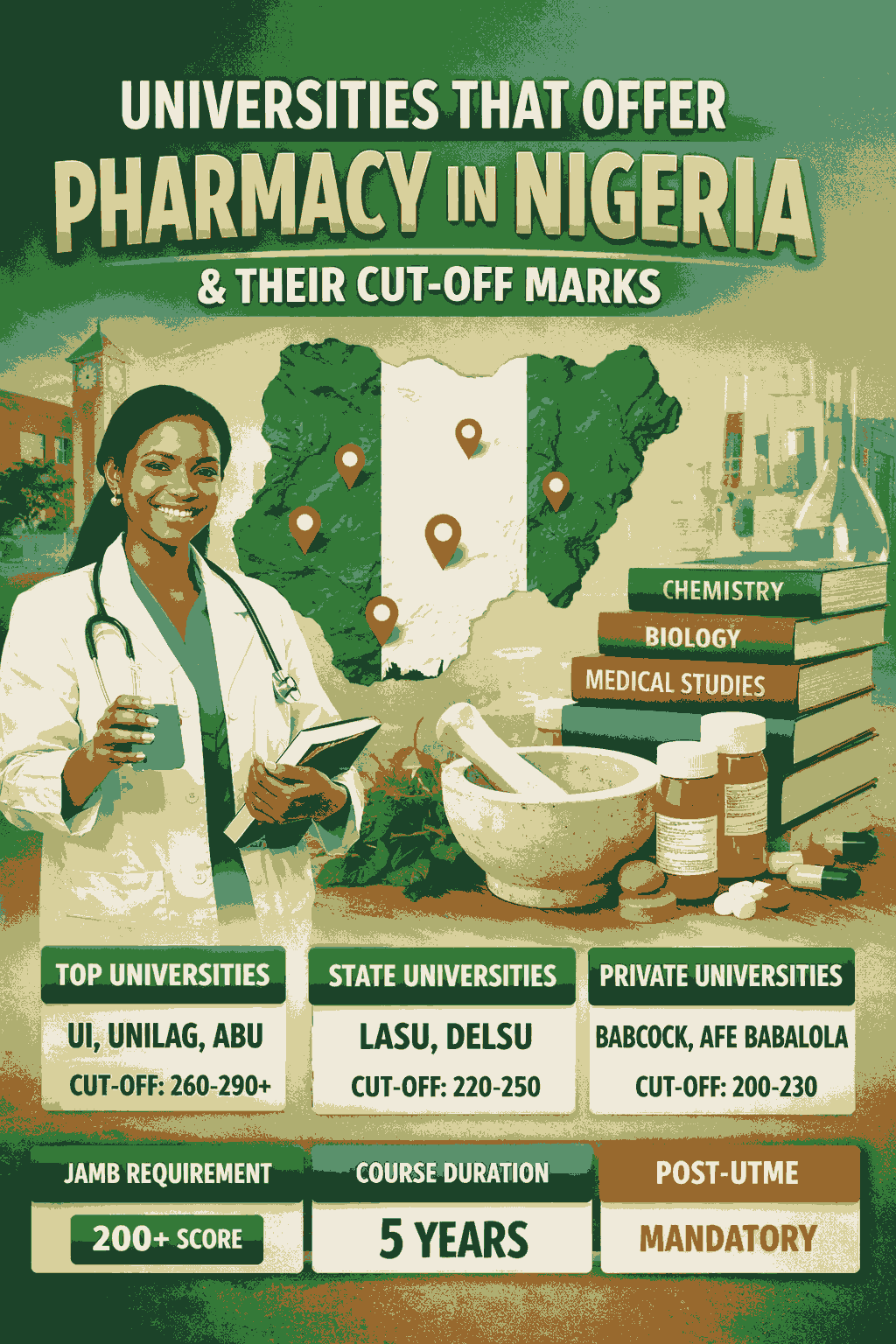Universities That Offer Pharmacy In Nigeria And Their Cut Off Mark